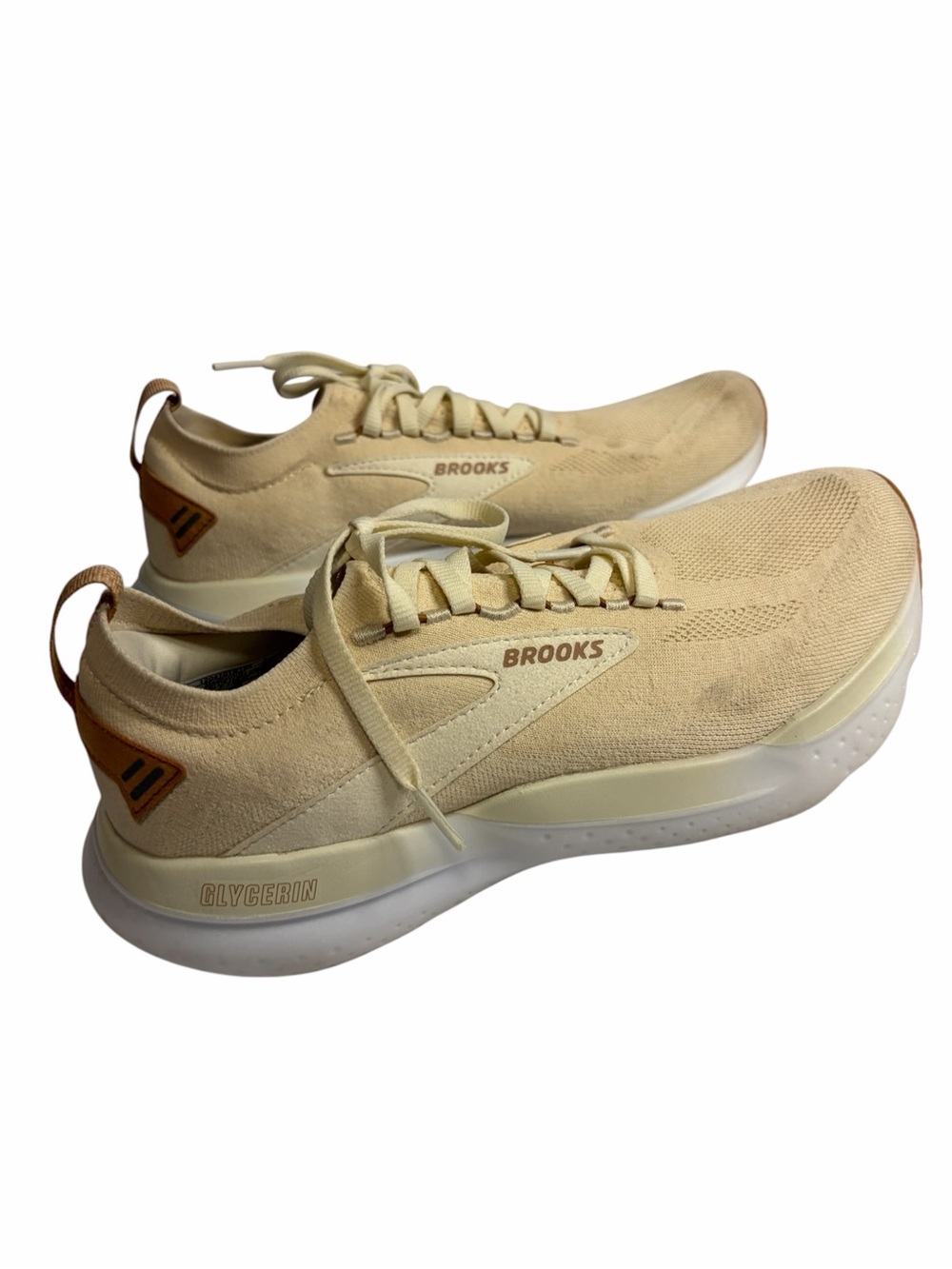 Brooks Glycerin StealthFit 20 Women’s Size 9 Running Shoes Beige Cream